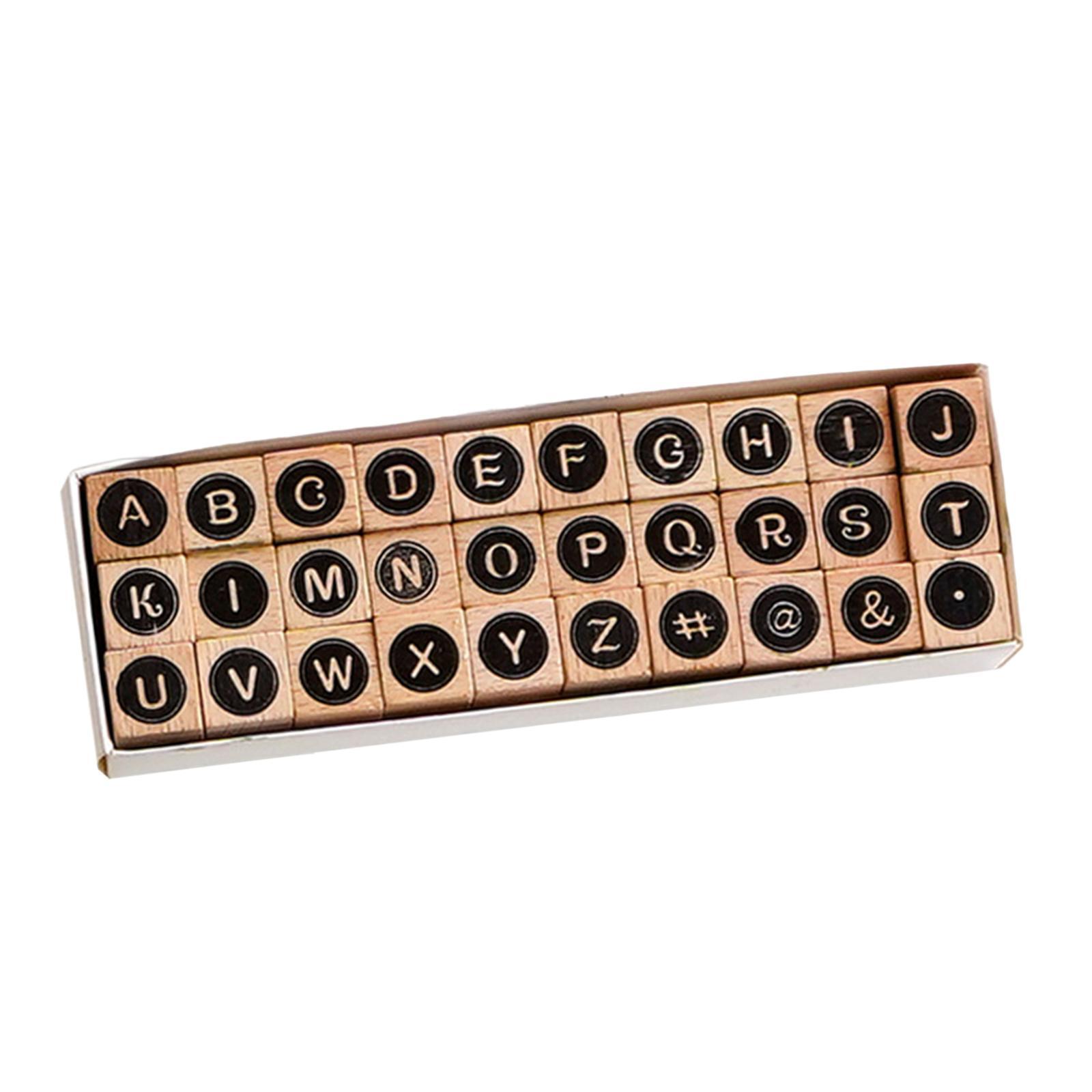 2 Set of Wooden Letters Rubber Stamp Set Scrapbook Stationery DIY Art