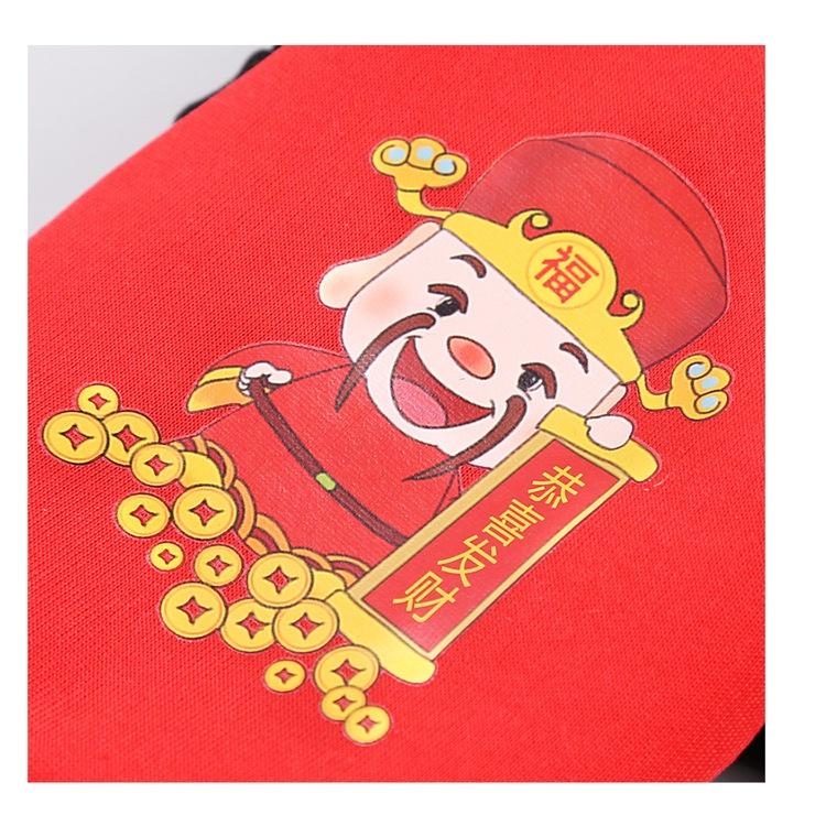 Áo tết dành cho chó mèo áo nỉ in hình thần tài RA02