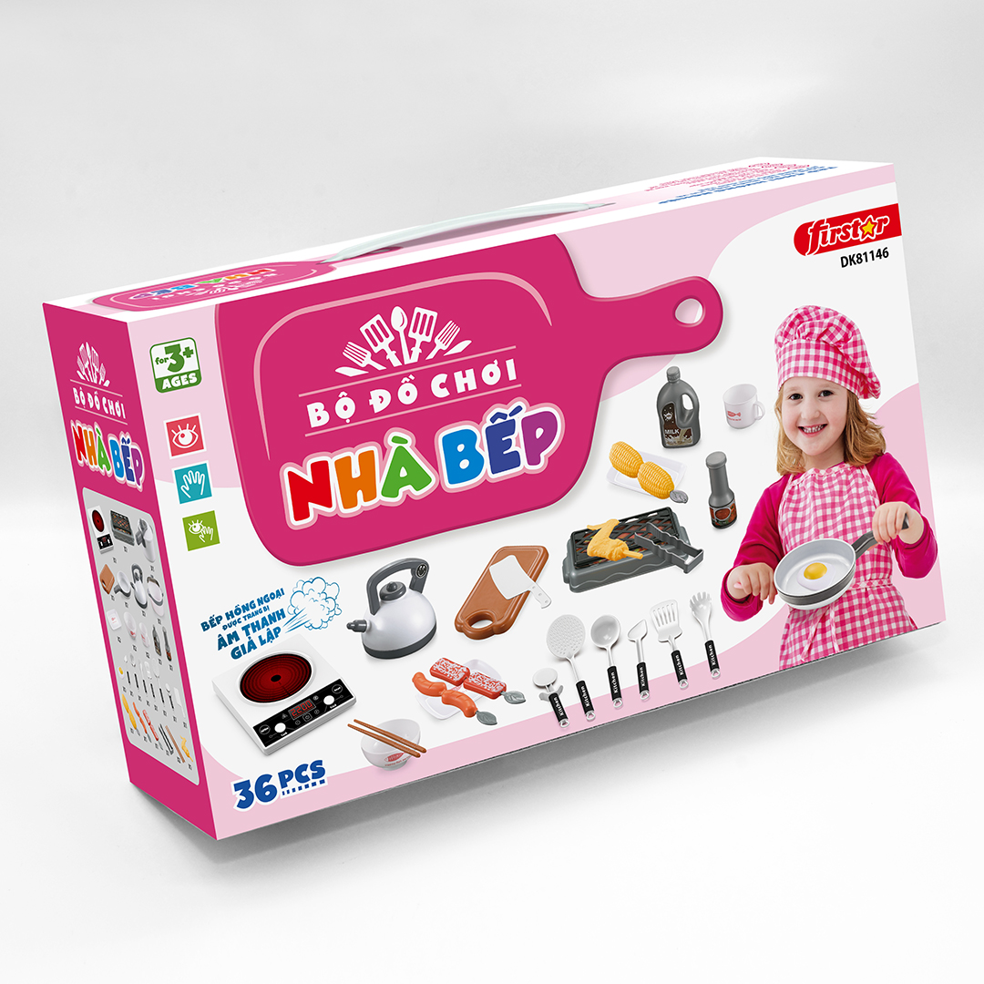 Bộ Đồ Chơi Nhà Bếp Màu Hồng DK81146 - Duka
