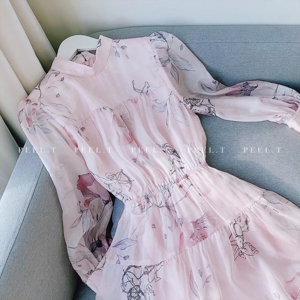 PEEL.T - Lava Dress - Đầm tơ maxi hoa hồng pastel đi chơi, đi tiệc