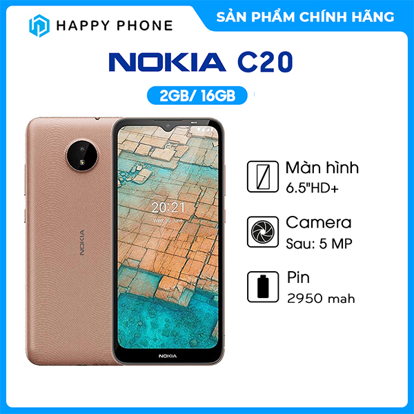 Điện thoại Nokia C20 (2GB/16GB) - Hàng Chính Hãng