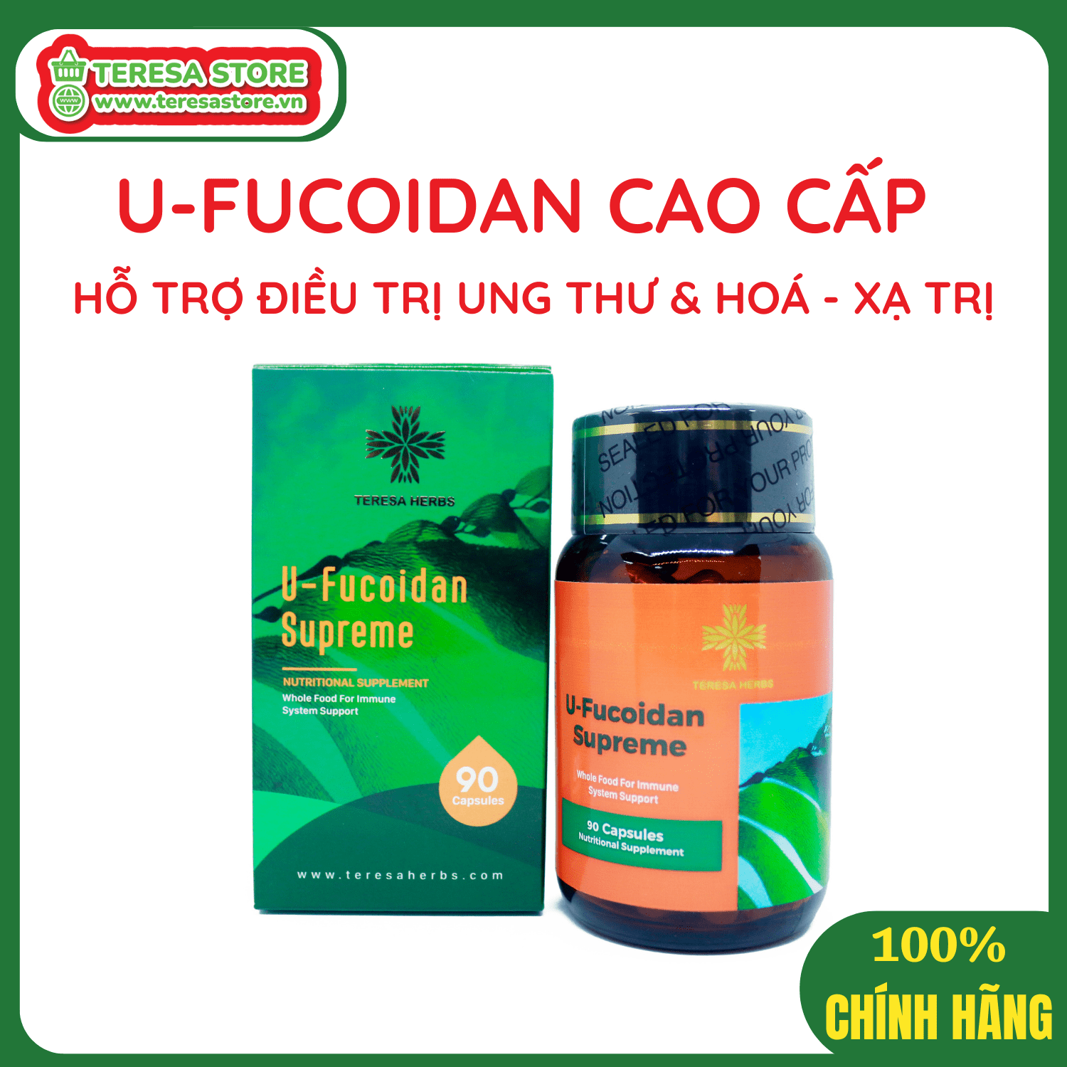 Fucoidan cao cấp Phòng và Hỗ trợ điều trị ung thư, Tăng hệ miễn dịch, tăng đề kháng Made in USA - Hộp 90 viên nang