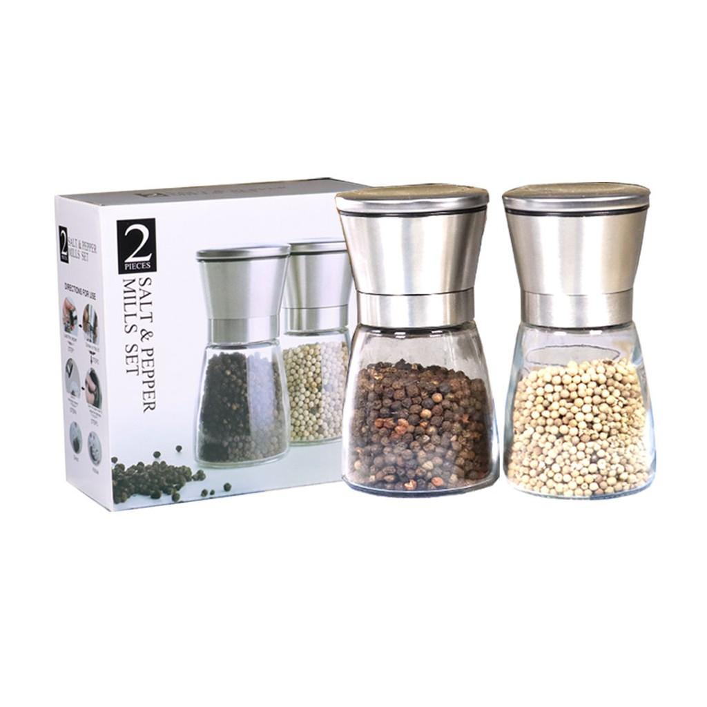 Dụng cụ Xay Tiêu và Đựng Tiêu Nắp Inox