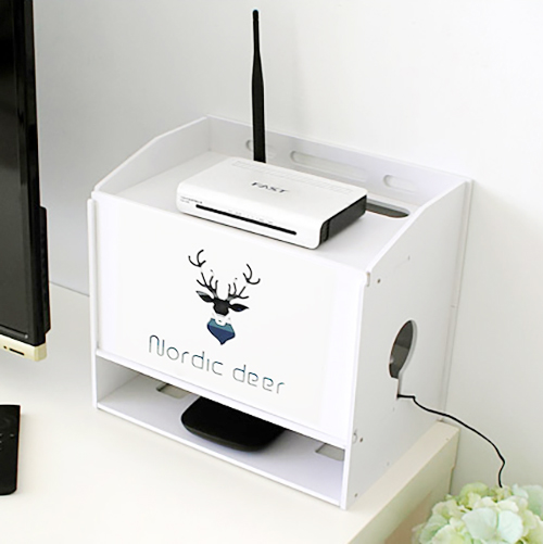 Hộp đựng wifi &amp; ổ điện tiện lợi NORDIC DEER 3 Tầng không cần khoan tường phong cách scandinavian