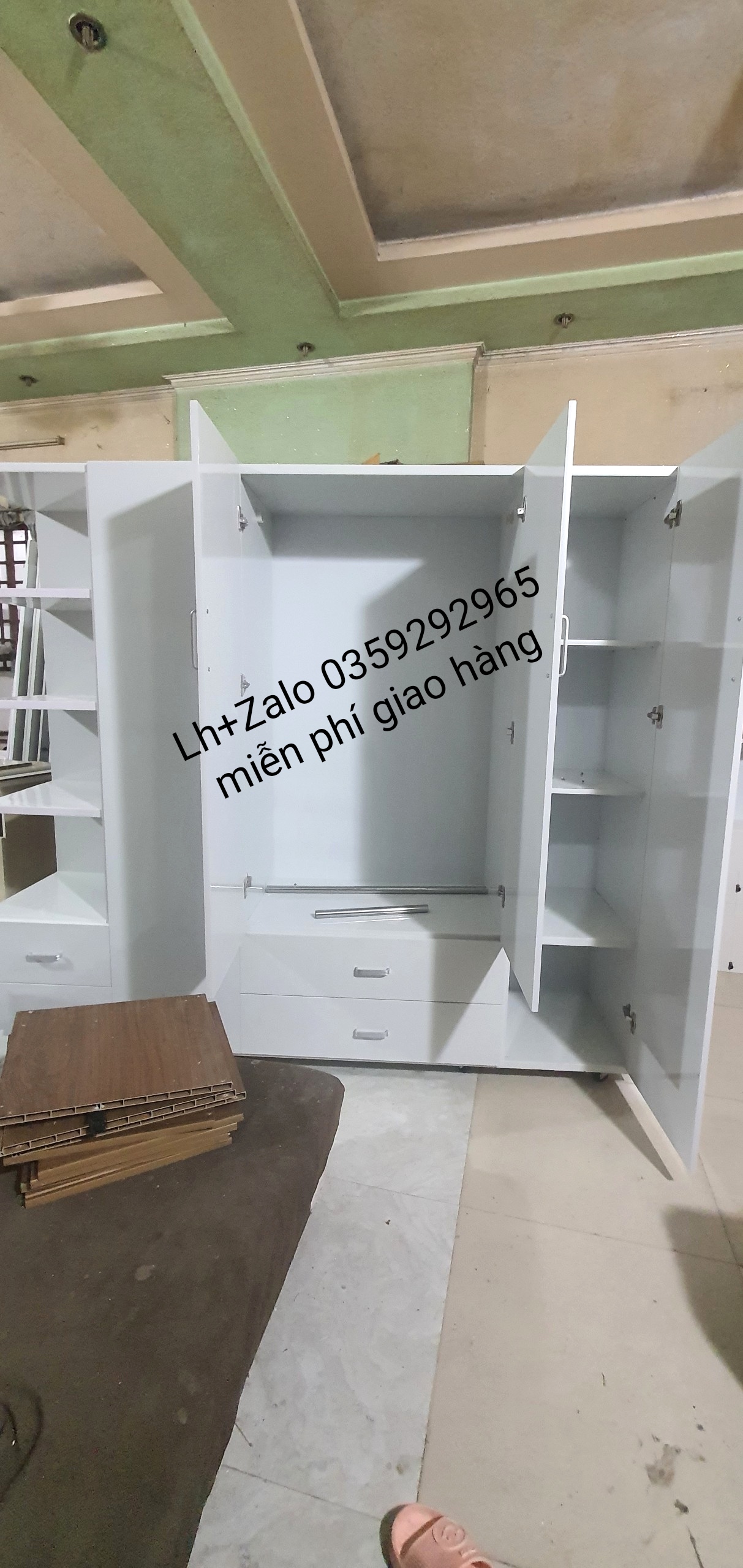 Tủ nhựa đài Loan 4 cánh 1 kệ