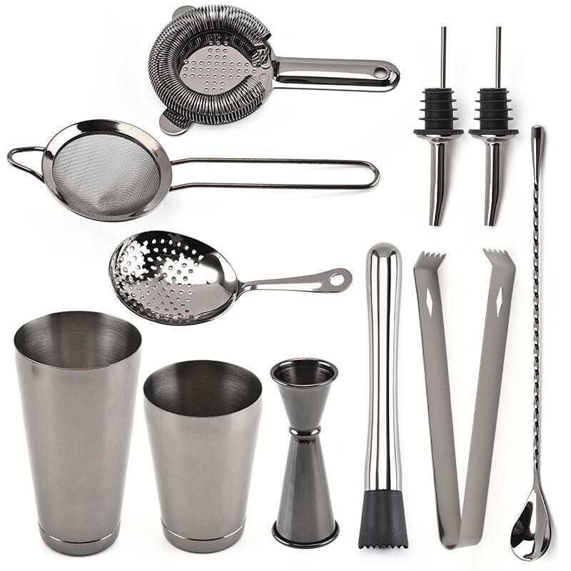 Sét 11 Dụng Cụ Pha Chế Cao Cấp Inox #304 - Màu Silver