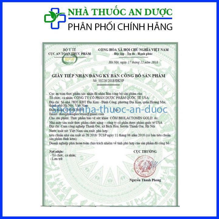 Men tiêu hóa vi sinh đường ruột Biolactomin Gold cân bằng hệ vi sinh, hỗ trợ rối loạn tiêu hóa, giúp ăn ngon – Hộp 30 gó