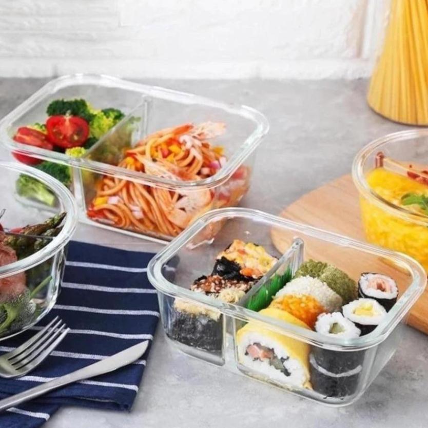 Hộp thuỷ tinh chia ngăn 2 ngăn cao cấp TT0090