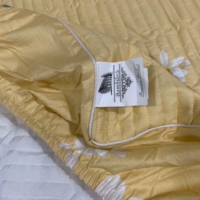 Bộ ga trần bông bo chun Bambillo - cotton 100%, vừa đệm cao 15cm, đủ kích thước