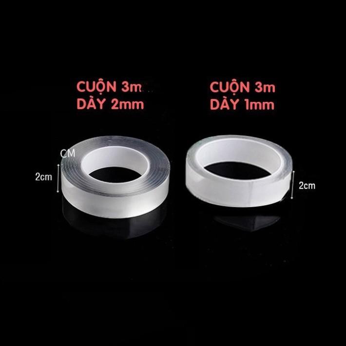 Băng keo dán dính trắng và 2 mặt đa năng trong suốt 3m Dày 2mm siêu dính