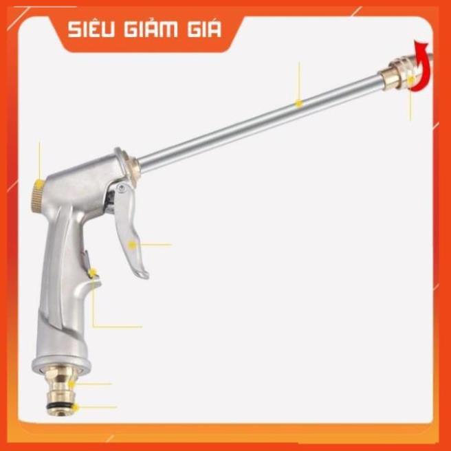 Bộ dây vòi xịt nước rửa xe, tưới cây . tăng áp 3 lần, loại 15m 206701-2 đầu đồng, cút đồng+ tặng mở chai