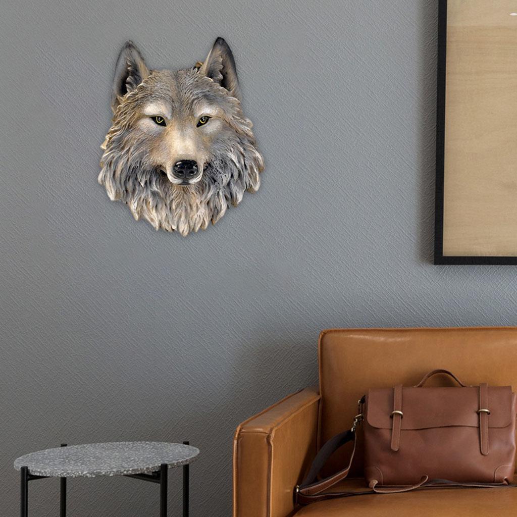 Wall Sculpture Ornament Resin Statue Hanging Art Decor Lion