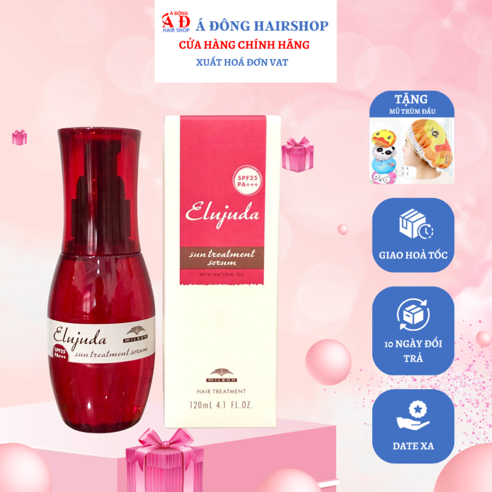 TINH CHẤT CHỐNG NHIỆT MILBON ELUJUDA SUN TREATMENT EMULSION - SERUM SPF25 PA+++ 120ML