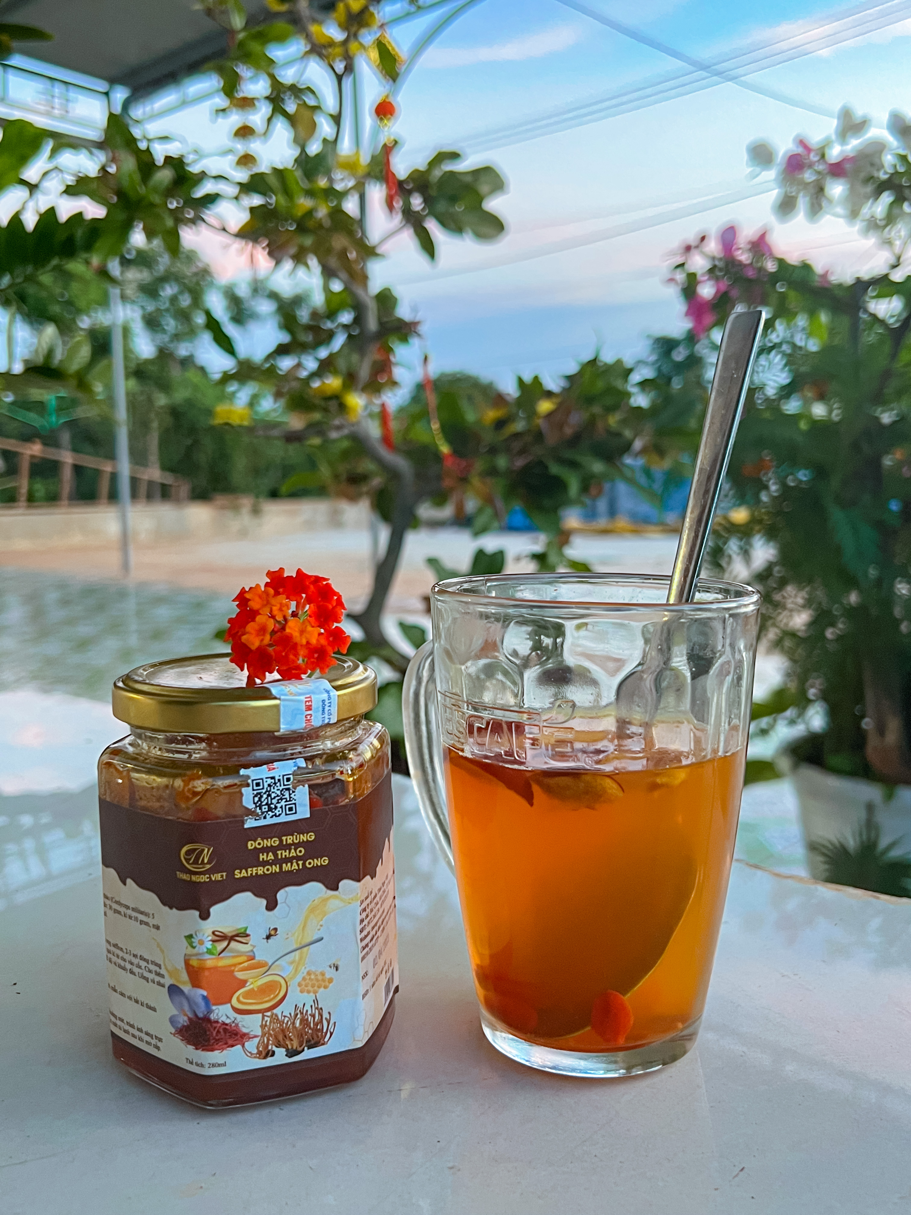 Mật ong saffron đông trùng hạ thảo táo đỏ kỉ tử sữa ong chúa 280ml