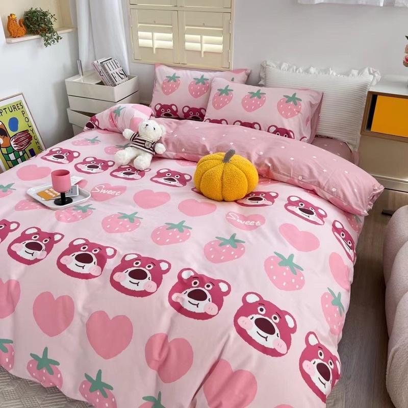 Set Cotton Living Hàng Nhập Khẩu 100% cotton Gấu Đỏ Đáng Yêu