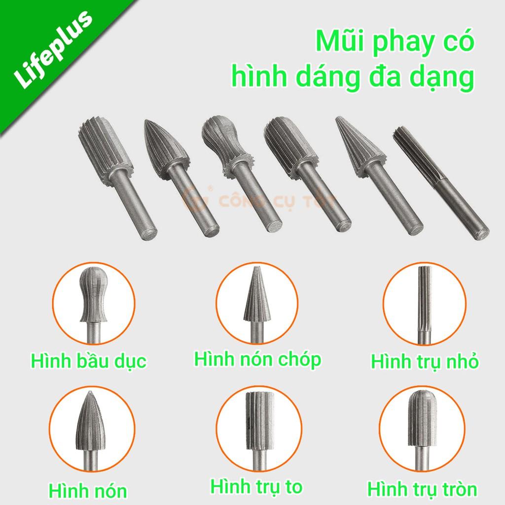 Bộ 6 mũi phay tạo hình gỗ trục 6mm