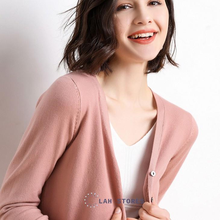 Hình ảnh Áo len cardigan nữ basic Thu Đông 2020 LAH STORE