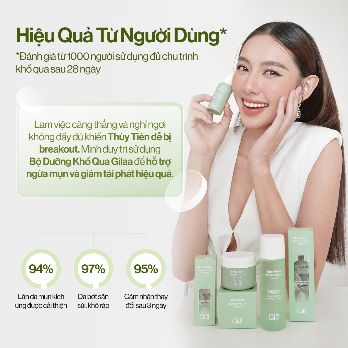 Nước Cân Bằng Khổ Qua + B5 Gilaa Blemish Repair giúp Điều Tiết Dầu Thừa Giảm Mụn140ml