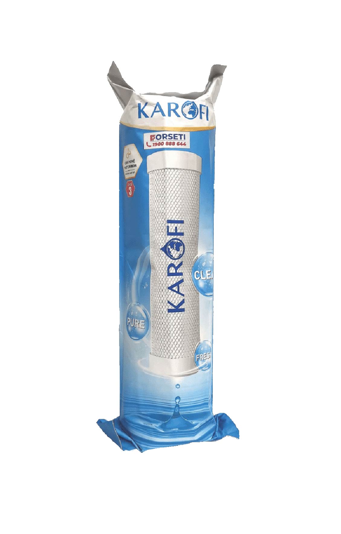 Bộ 3 lõi lọc thô Karofi 123 lõi số 2 CTO GAC dùng cho các máy lọc Karofi O-P1310, S-S038.... - Hàng Chính Hãng