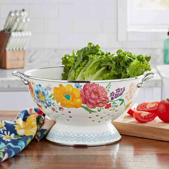 Rổ tráng men The Pioneer Woman Brilliant Blooms mẫu mới 2024 Hàng chính hãng