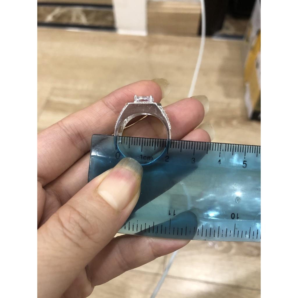 Nhẫn rắn BVL bạc 925 gắn đá xi kim cao cấp Minh Tâm Jewelry