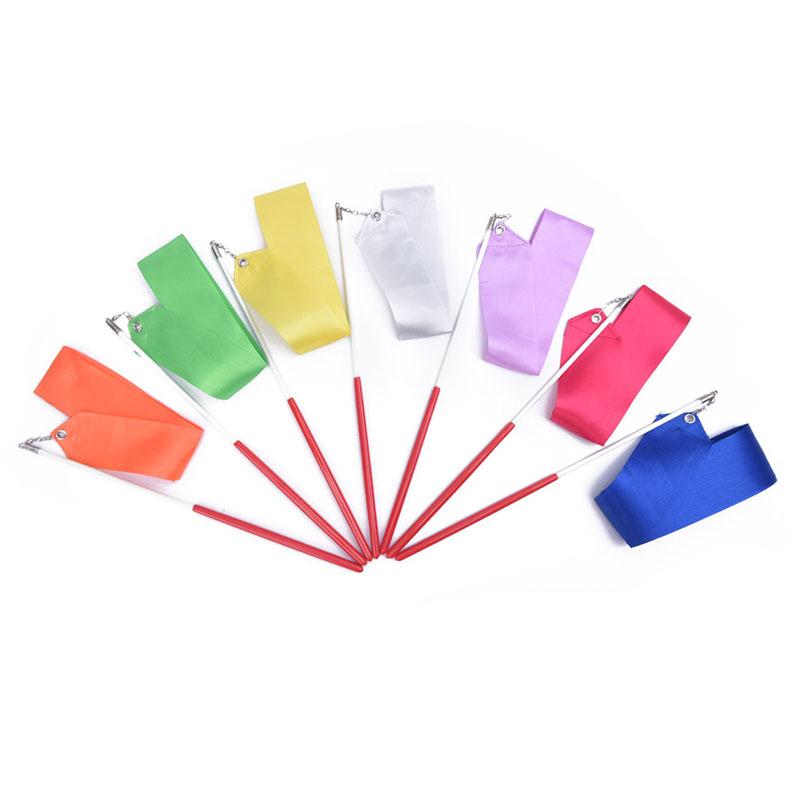 Thể dục dụng cụ 1/2m Dải băng màu thể dục dụng cụ thể dục nhịp điệu Thiết bị thể dục dụng cụ khiêu vũ Dầm ba lê Ballet Streamer Công cụ đào tạo thanh que Color: 1m purple