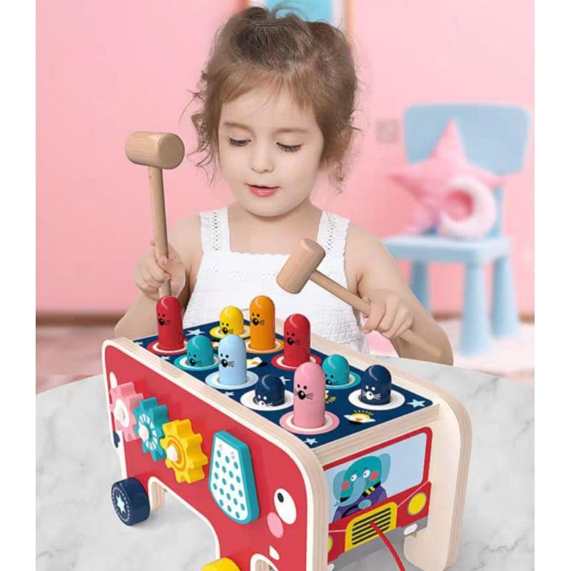 Bộ gỗ đập chuột kết hợp trò chơi rèn luyện khả năng phản xạ cho bé