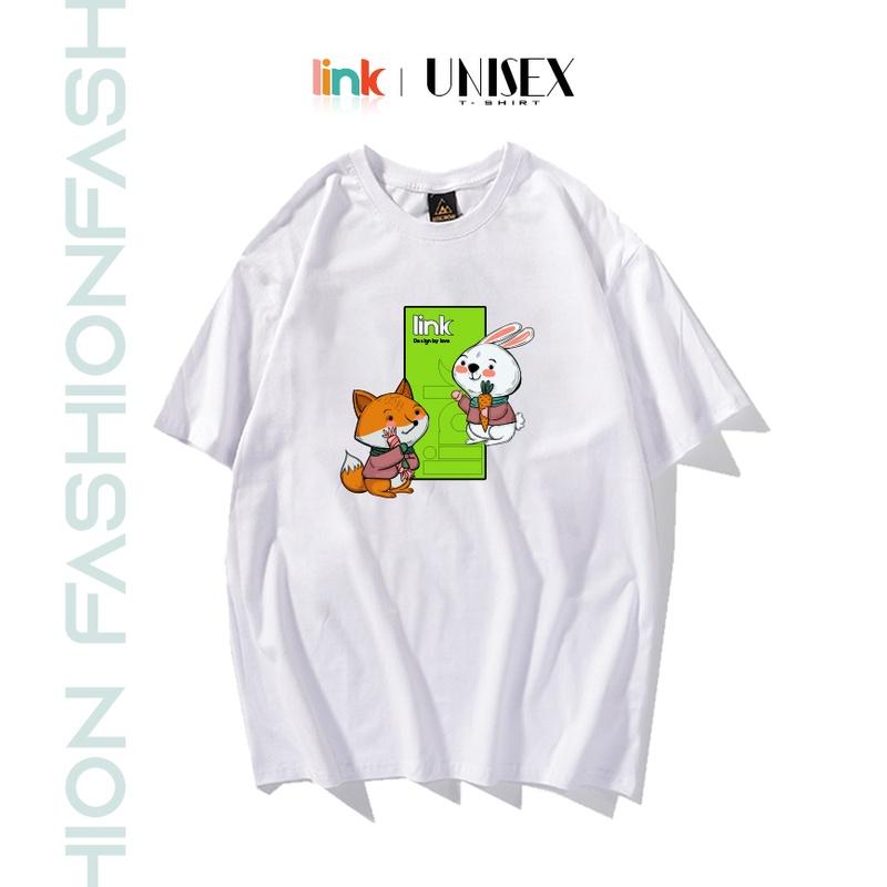 Áo phông THỎ SÓI CUTE dáng rộng tay lỡ unisex