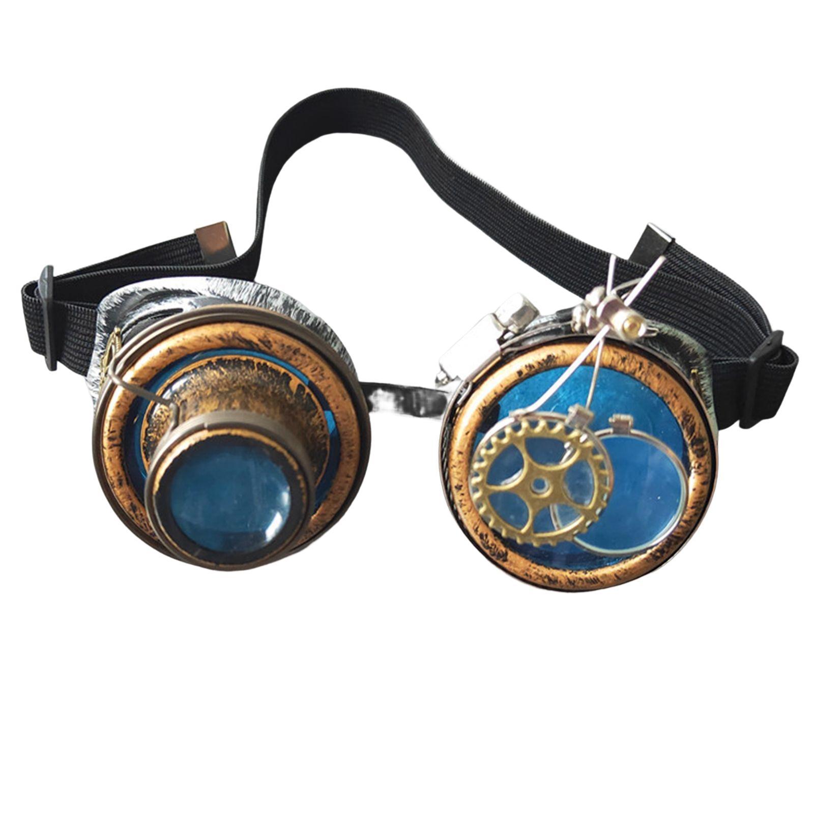Fashion Steampunk Goggles Eyewear Men Props Punk Colored Glasses