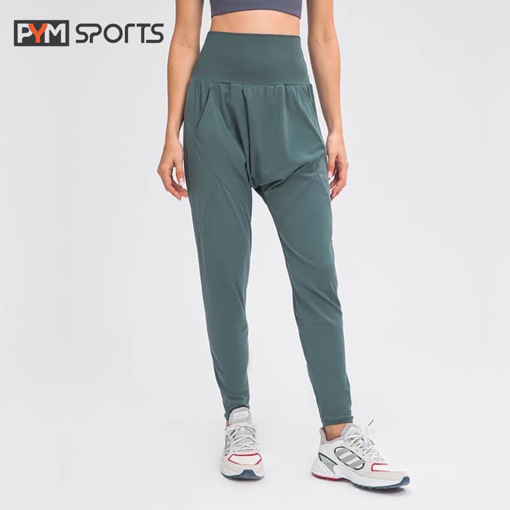 Quần Jogger Harem Tập GYM, YOGA ,Thể Thao PYMSPORT - PYMJ009 cạp cao - 3 màu xanh, đen, xám