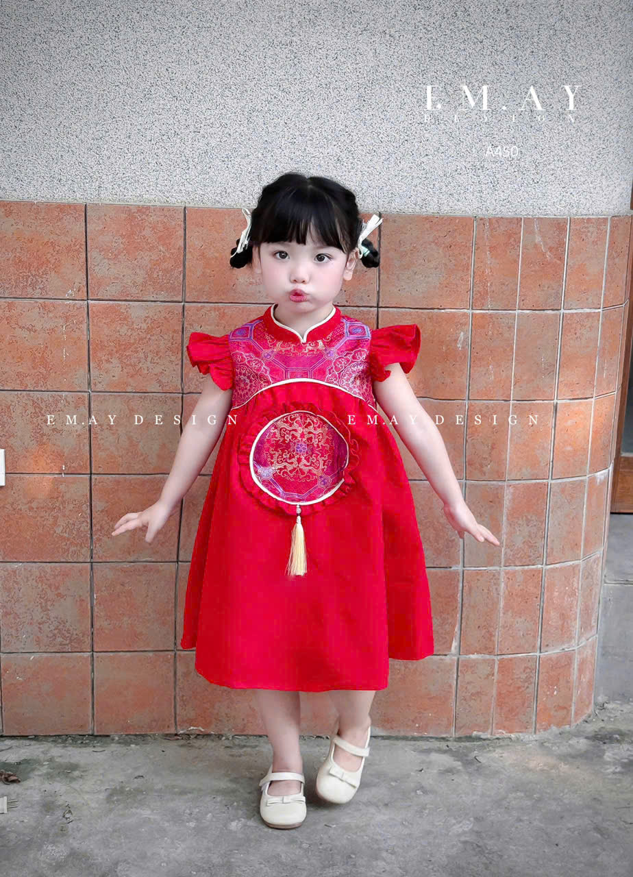 Bộ áo dài sườn xám cho bé trai bé gái diện tết năm mới giáng sinh từ 10-40kg hàng thiết kế