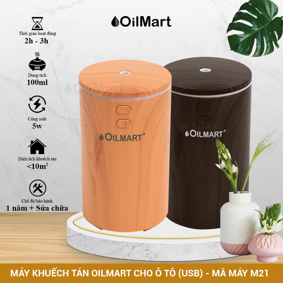 Máy Khuếch Tán Tinh Dầu Oilmart Ly Dành Cho Ô Tô - 6W 100ml