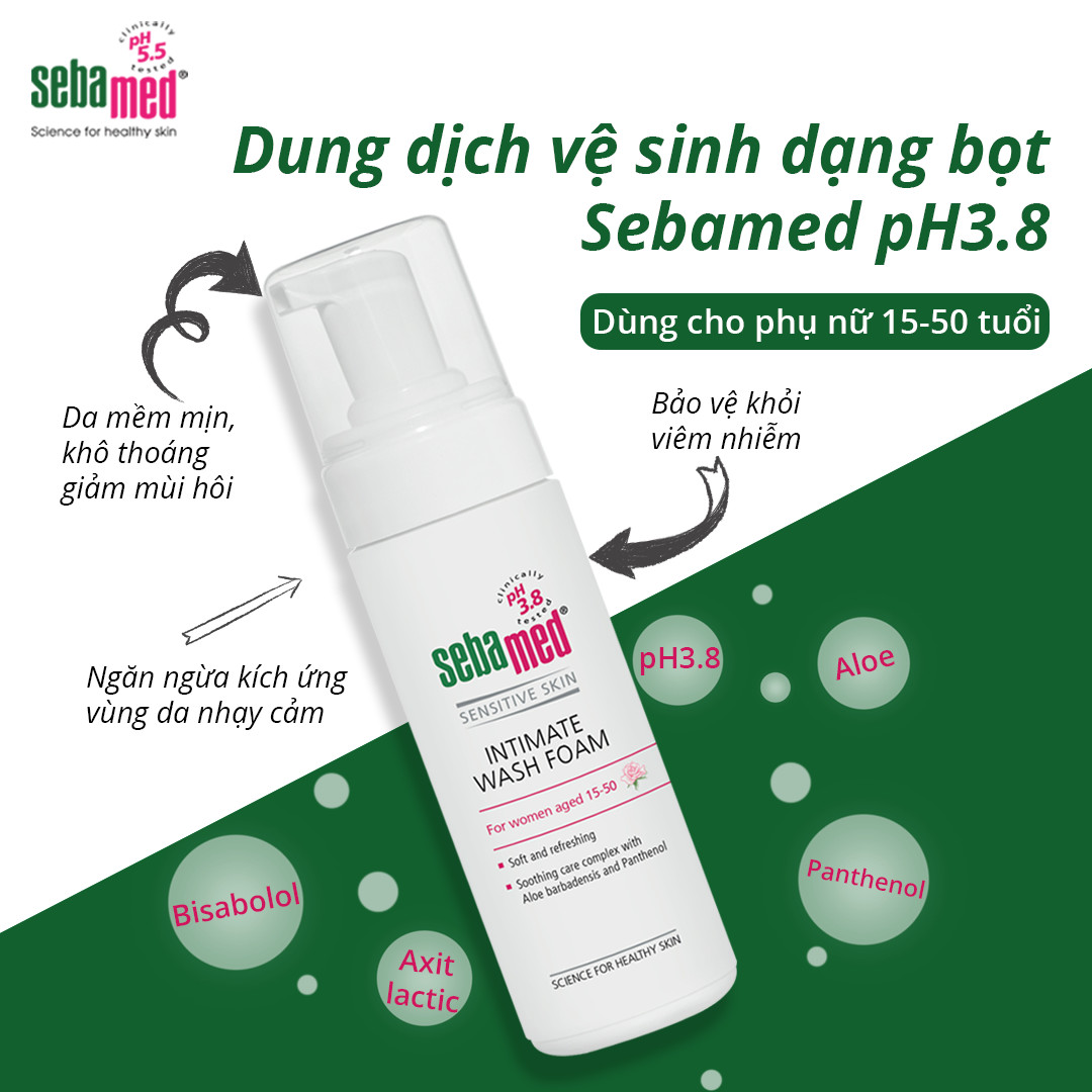 Dung dịch vệ sinh phụ nữ Sebamed Intimate Wash Foam pH 3.8 150ml