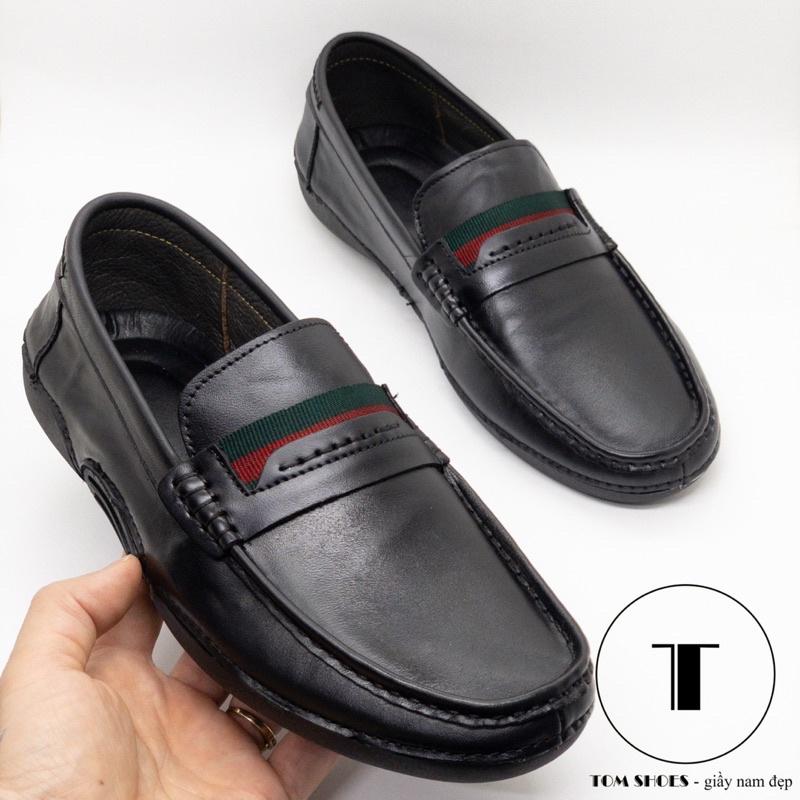 Giầy lười slipon da bò thật 100% Tomshoes