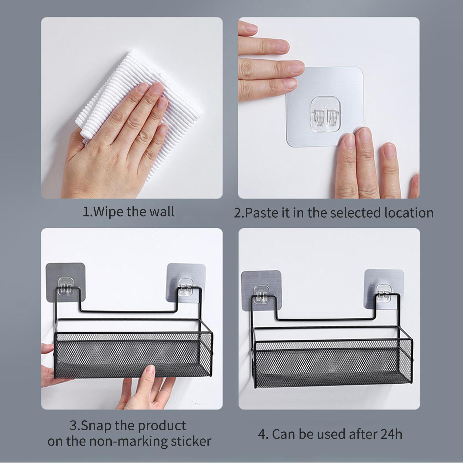 Kệ gắn phòng tắm gắn tường sắp xếp gọn gàng, không cần khoan, dính chắc