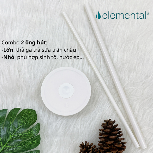 [Hàng chính hãng_Thương hiệu Mỹ] Ly giữ nhiệt Commuter Elemental 1180ml màu trắng thép không gỉ có tay cầm combo ống hút trân châu 