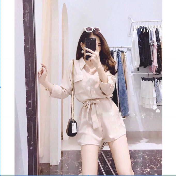 Jumpsuit Nữ Cổ Sơ Mi