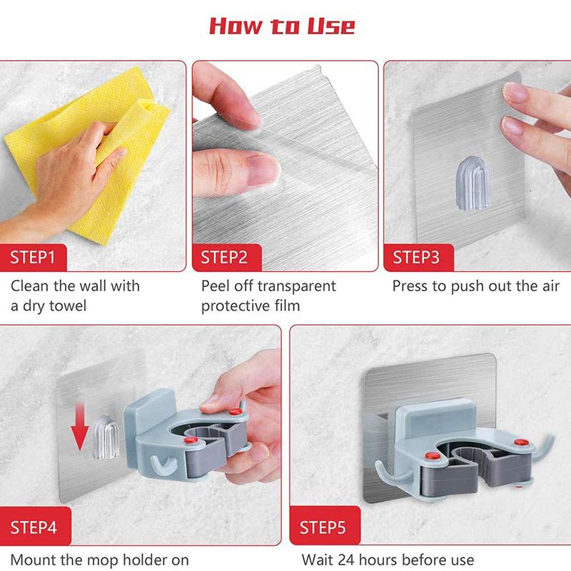 Móc Dán Tường Treo Cây Lau Nhà Tiện Lợi