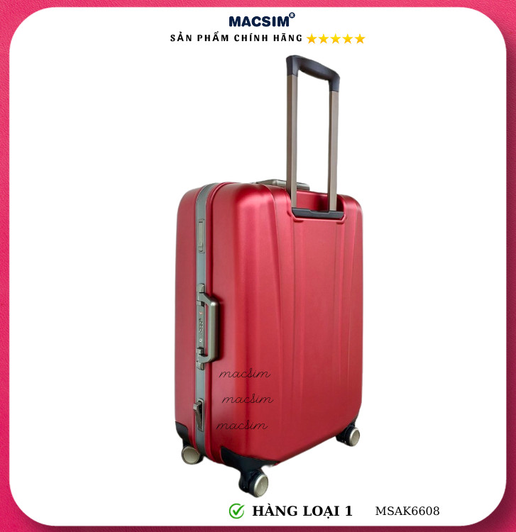 Vali cao cấp Macsim Aksen hàng loại 1 MSAK6608 cỡ 24inch ( màu đỏ)