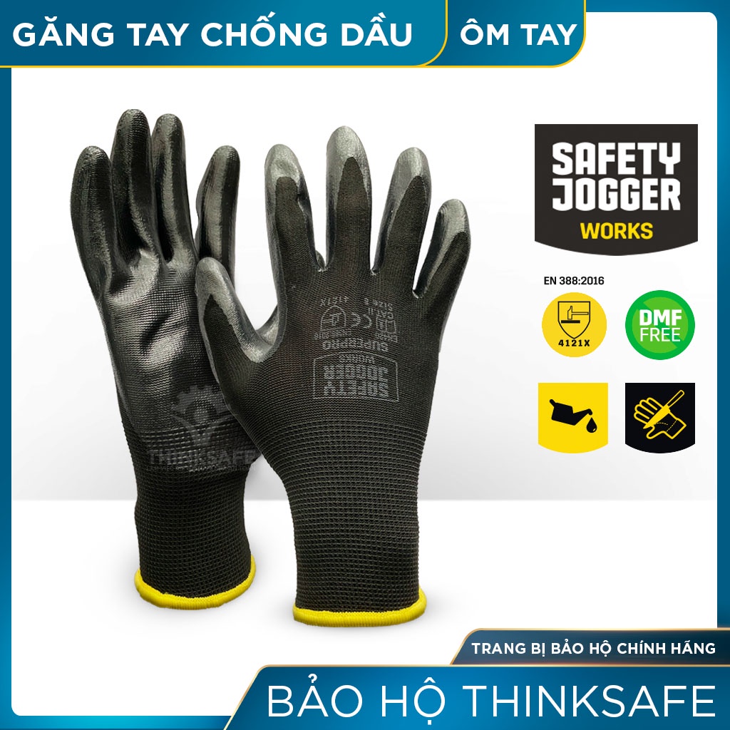 Găng tay chống dầu Safety Jogger Superpro găng tay đa năng, ôm tay thoáng khí, chống trơn trượt