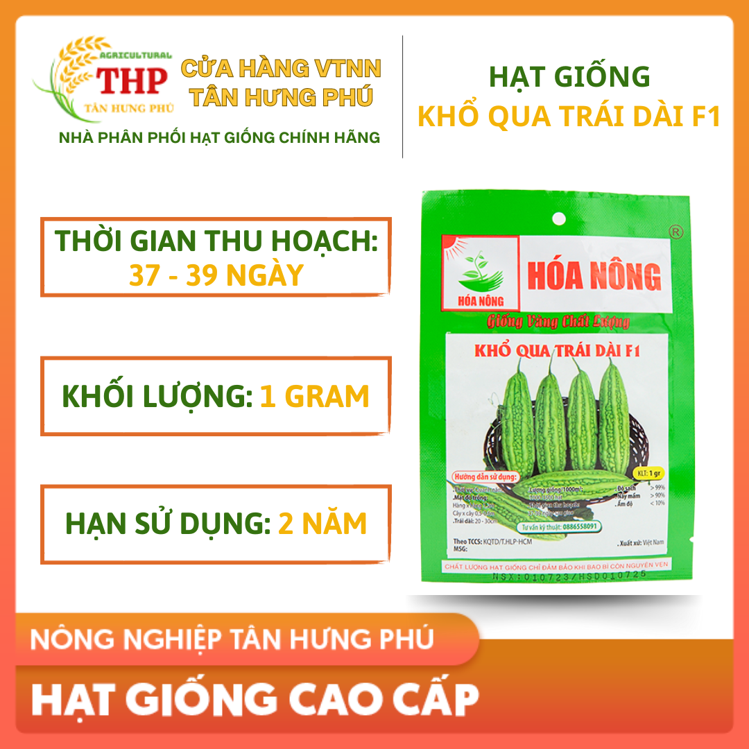 Hạt giống Khổ Qua trái Dài F1 gói 1gr