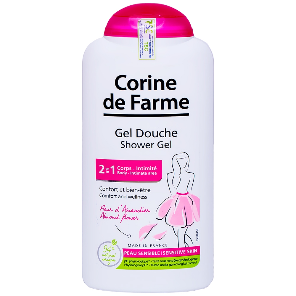 Gel vệ sinh phụ nữ giúp làm sạch, dưỡng ẩm CORINE DE FARME Intimate Gel 250ml