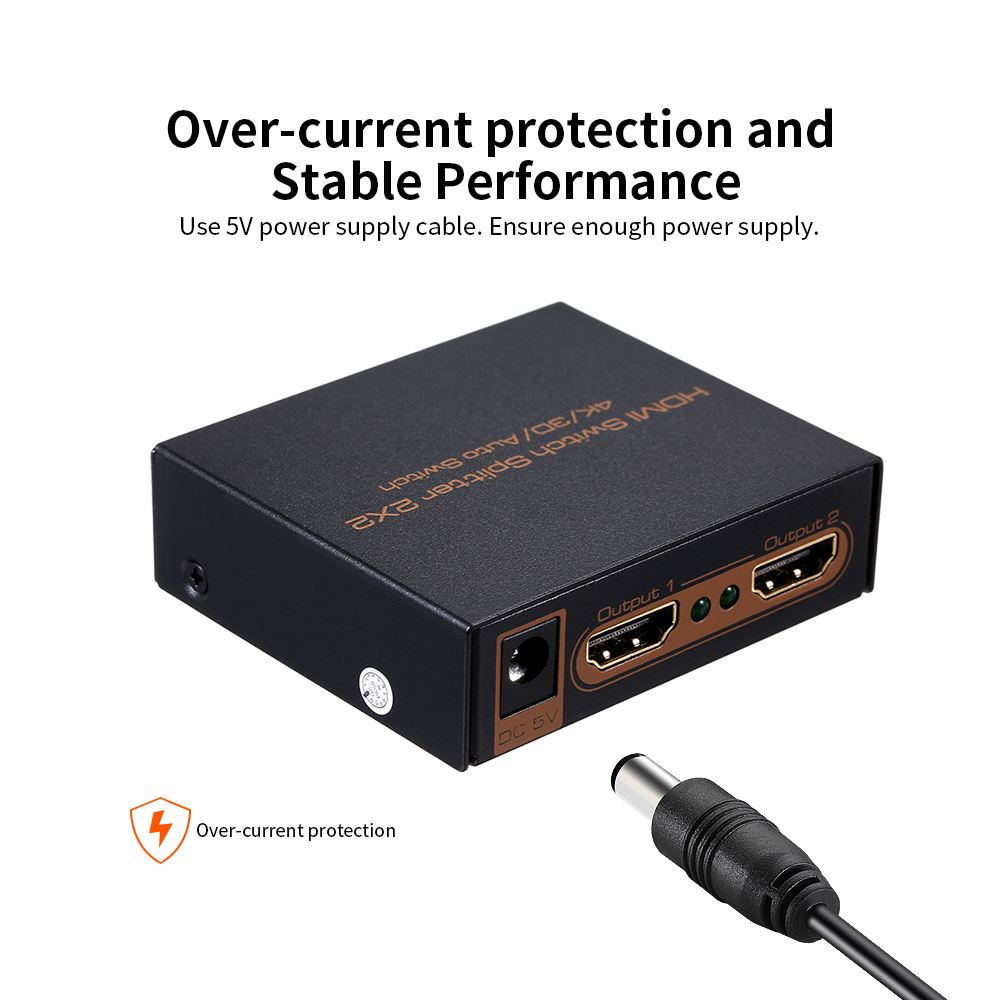Bộ Chuyển Mạch Hiệu Ứng 3D Splitter 2 In 2 Out 4K Full HD 1080p Cho Máy Tính Xách Tay / Stb / Xbox / Máy Chiếu