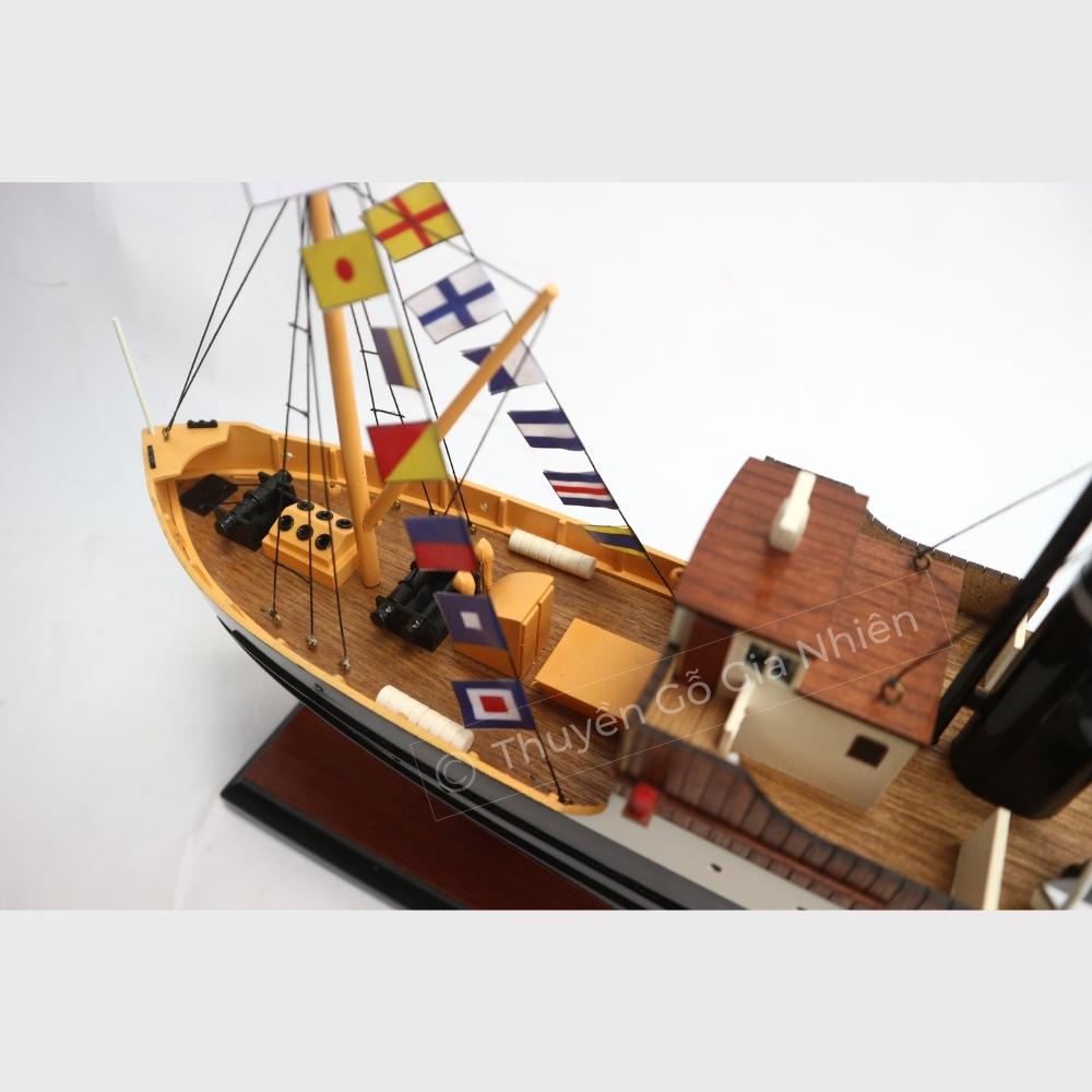 Mô Hình Thuyền Gỗ Trang Trí Phong Thủy Dạng Thuyền Du Lịch OSTER With Signal Flags Chính Hãng, Hàng Xuất Khẩu Chất Lượng Cao