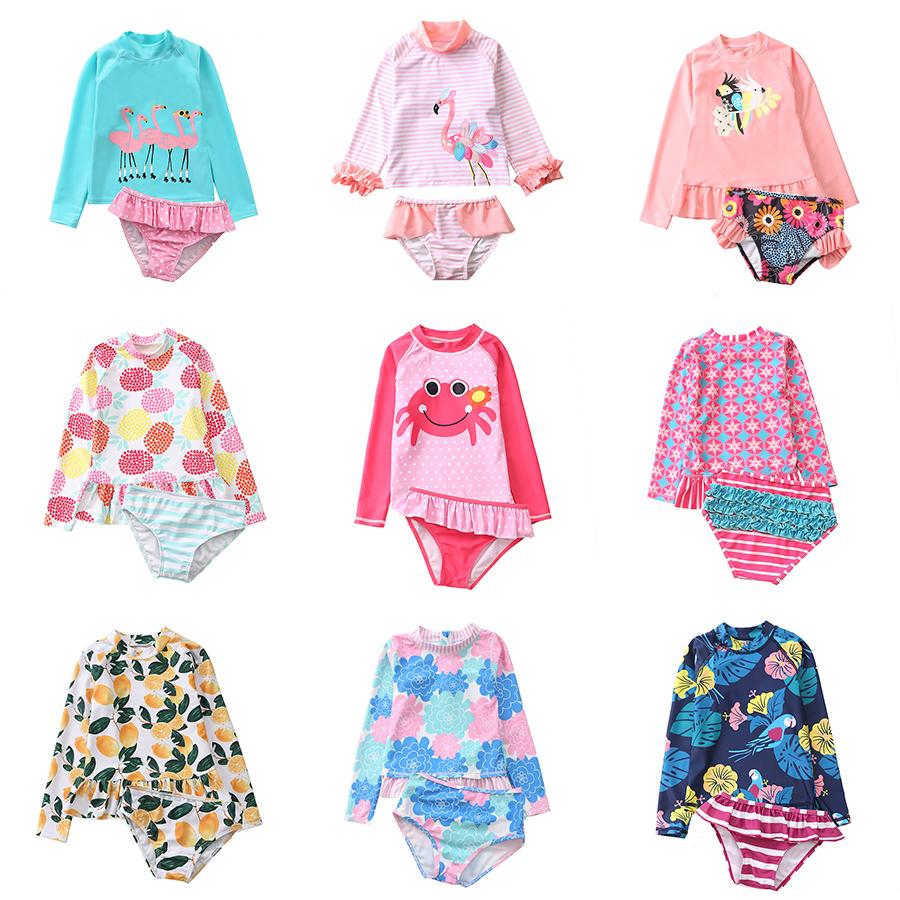 Đồ Bơi Cho Bé Gái Tay Dài Đồ Bơi Bé Gái Đi Biển UV Quần Áo Trẻ Em Đồ Tắm Trẻ Em Hai Mảnh Bơi Chống Nắng