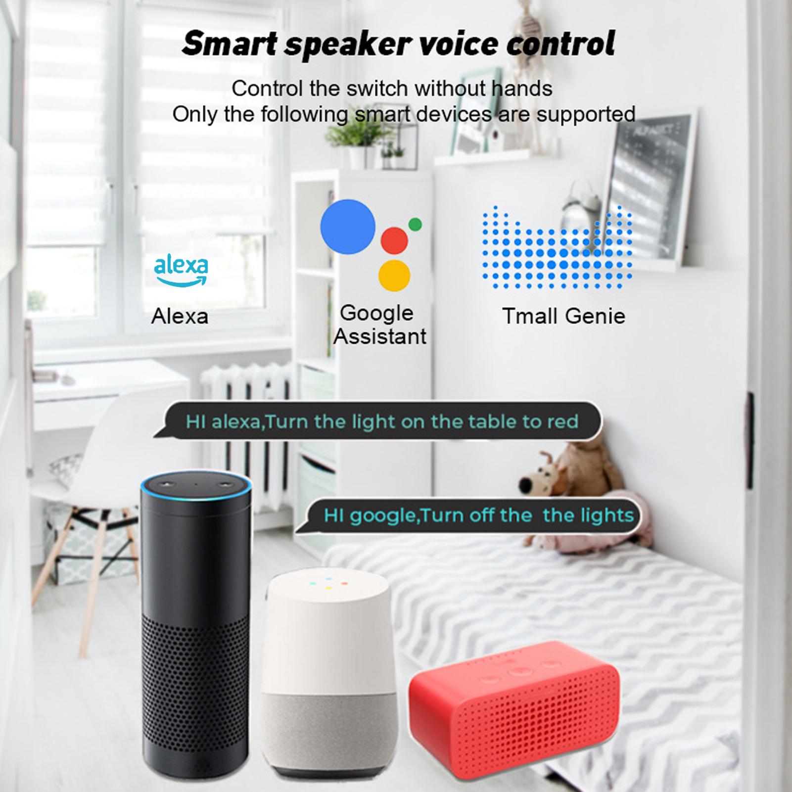 4CH WIFI Switch Module Mini Smart Module with Voice Control Mobilephone APP Control Timing Function Compatible with Google Assistant Amazon Alexa LED 300W, 10A