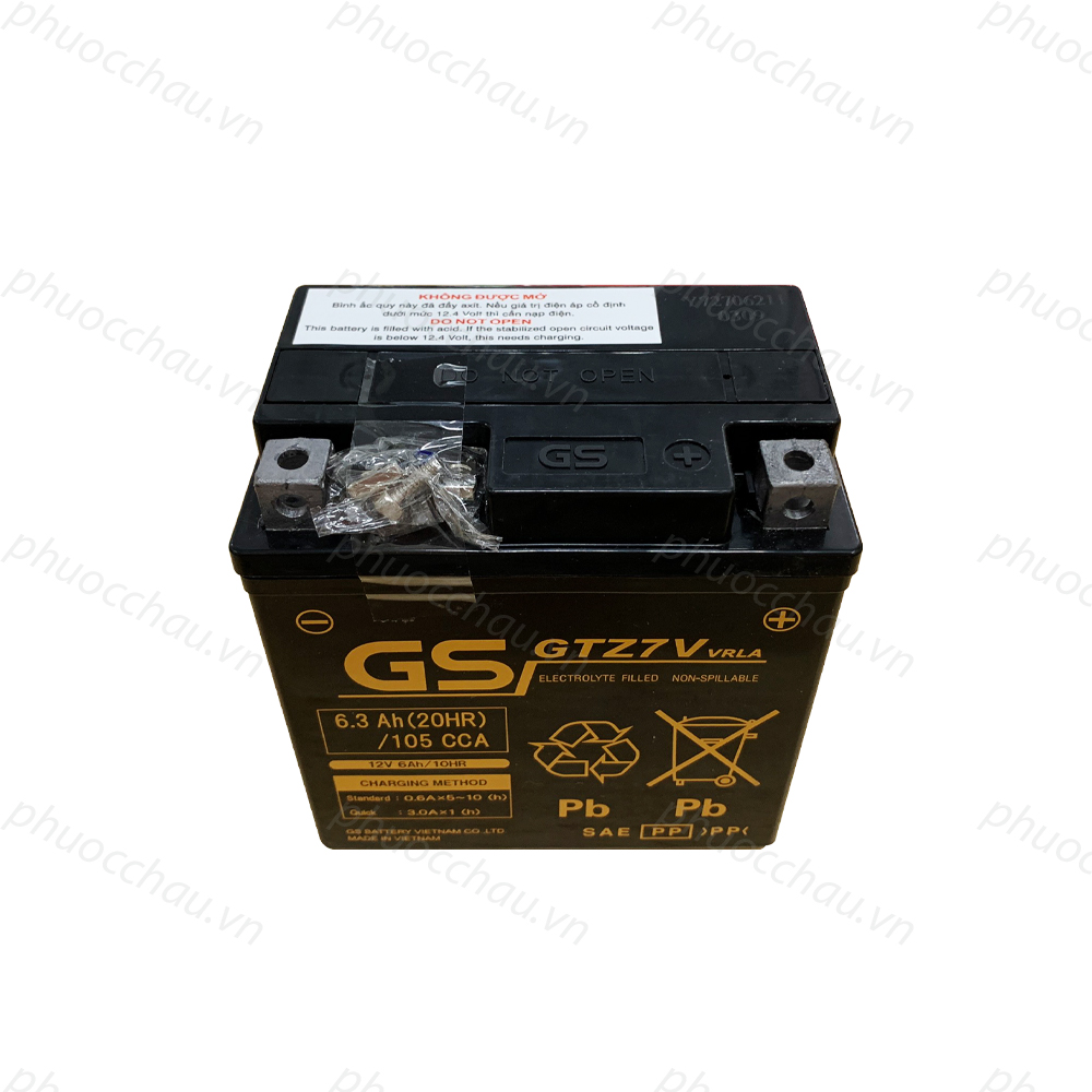 Bình ắc quy xe NVX 155, ắc quy xe máy GS khô GTZ7V 12V6.3AH