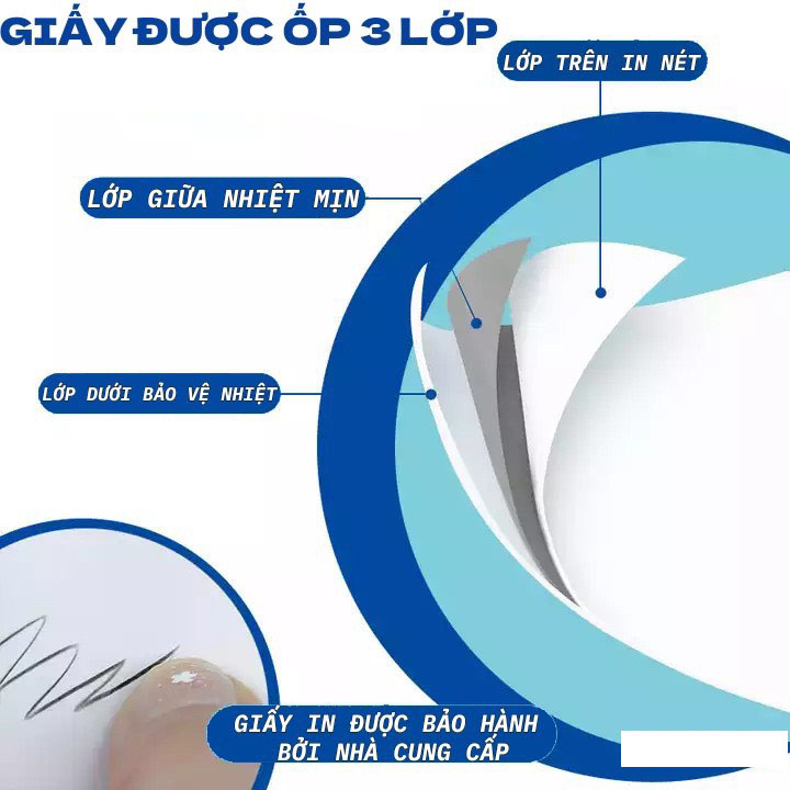 Combo 5 Cuộn Giấy In Bill Nhiệt, In Hóa Đơn, In Bill K80 x 65mm, Dài 43m Dành Cho Quán Ăn Cafe, Nhà Hàng, Cửa Hàng Tiện Lợi- Hàng Chính Hãng