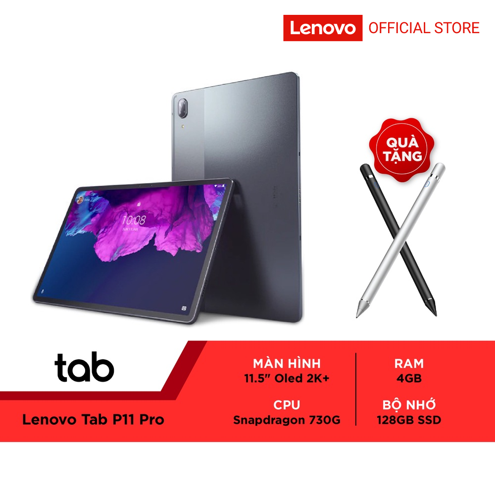 Máy tính bảng Lenovo Tab P11 Pro ZA7D0033VN (4GB/128GB/11.5&quot; Oled 2k/ Snapdragon/4 Loa/8.600mAh) - Hàng chính hãng