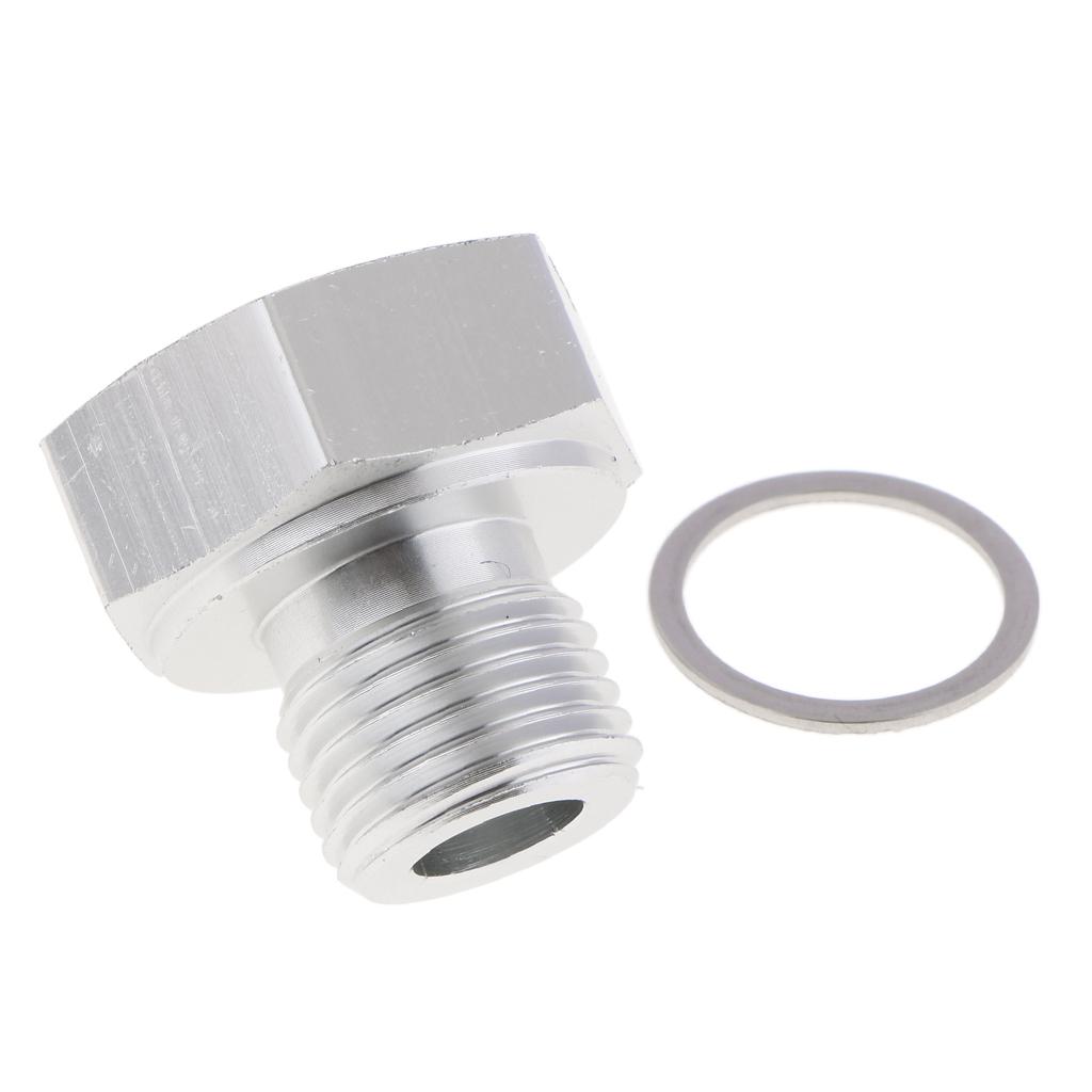 Oil Pressure Sensor Adapter M16X1.5 to 1/8 NPT Turbo Feed Port Gauge Adapter with Gasket,Sliver
